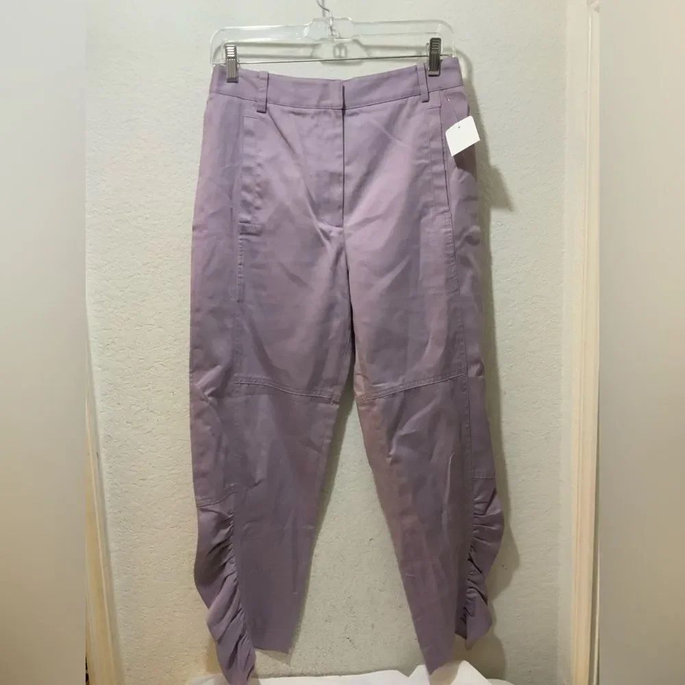 Tibi Harrison ruched chinois cropped with pockets size 2